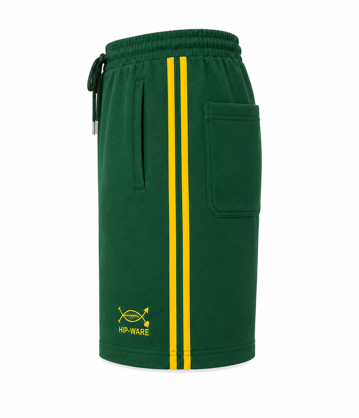 Hipware Signature Double Stripe Shorts – Green/Gold (Copy)