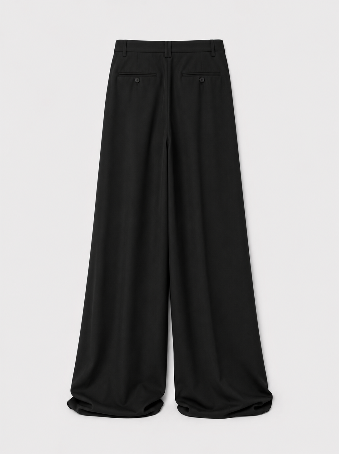 Hipware Drape Wide-Leg Trousers – Black