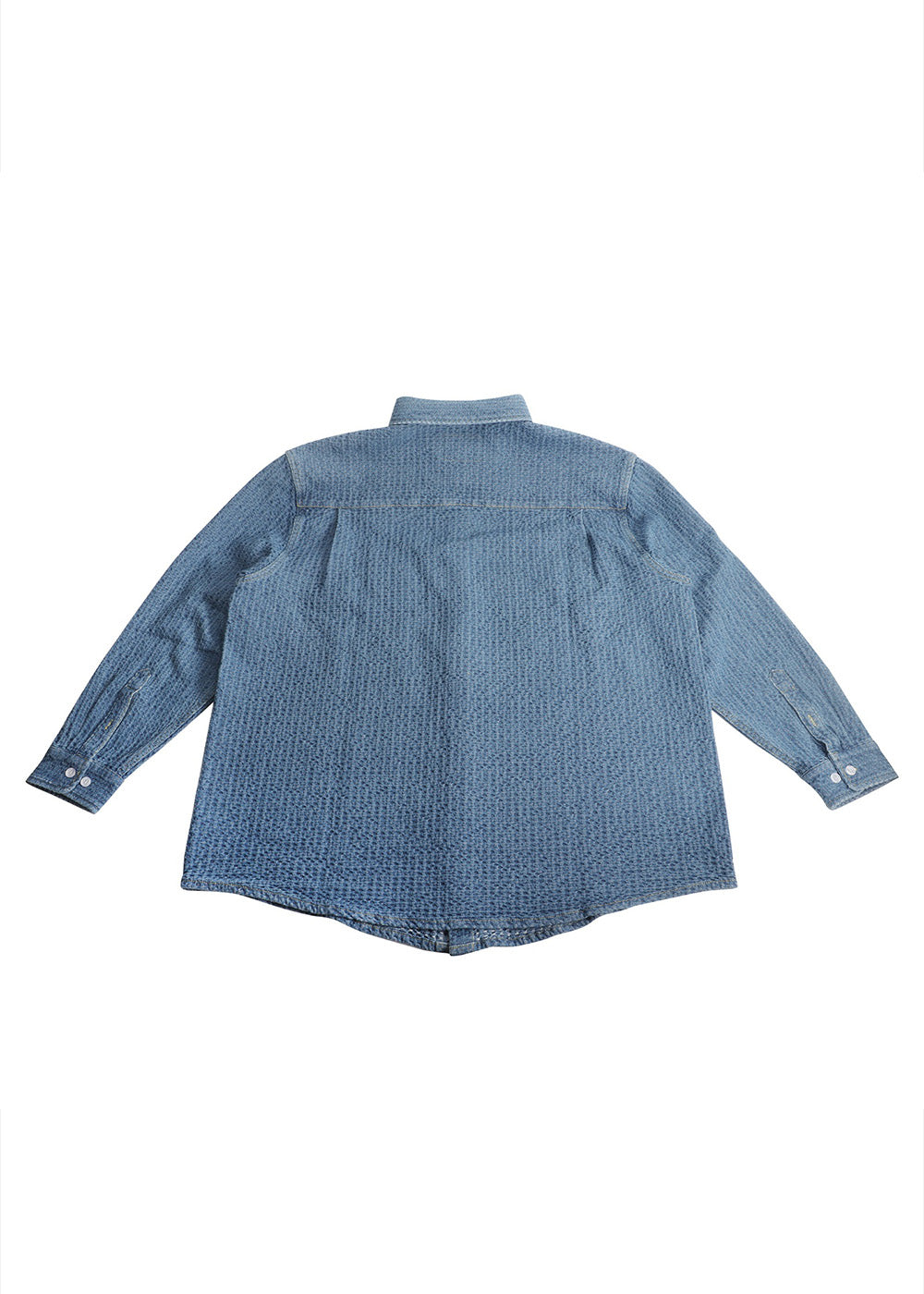 Woven Textured Indigo Denim Top