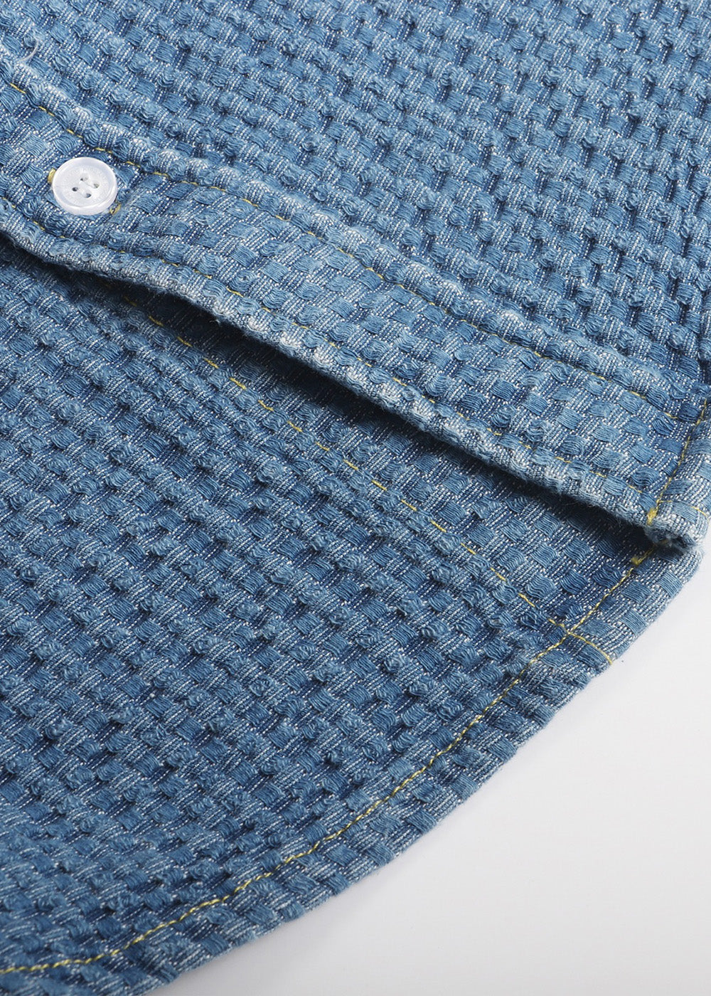 Woven Textured Indigo Denim Top