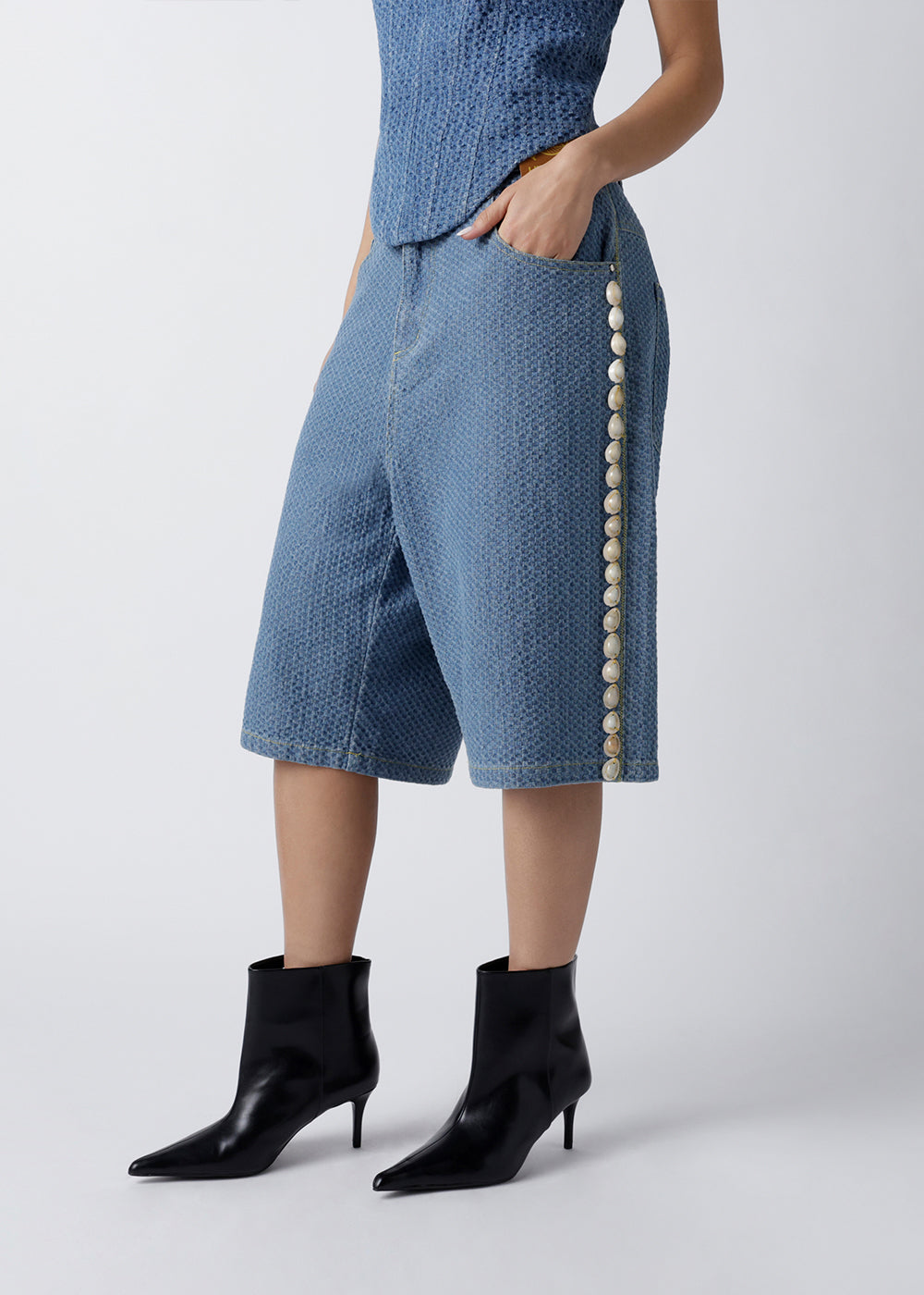 Indigo Cowrie Trim Jorts