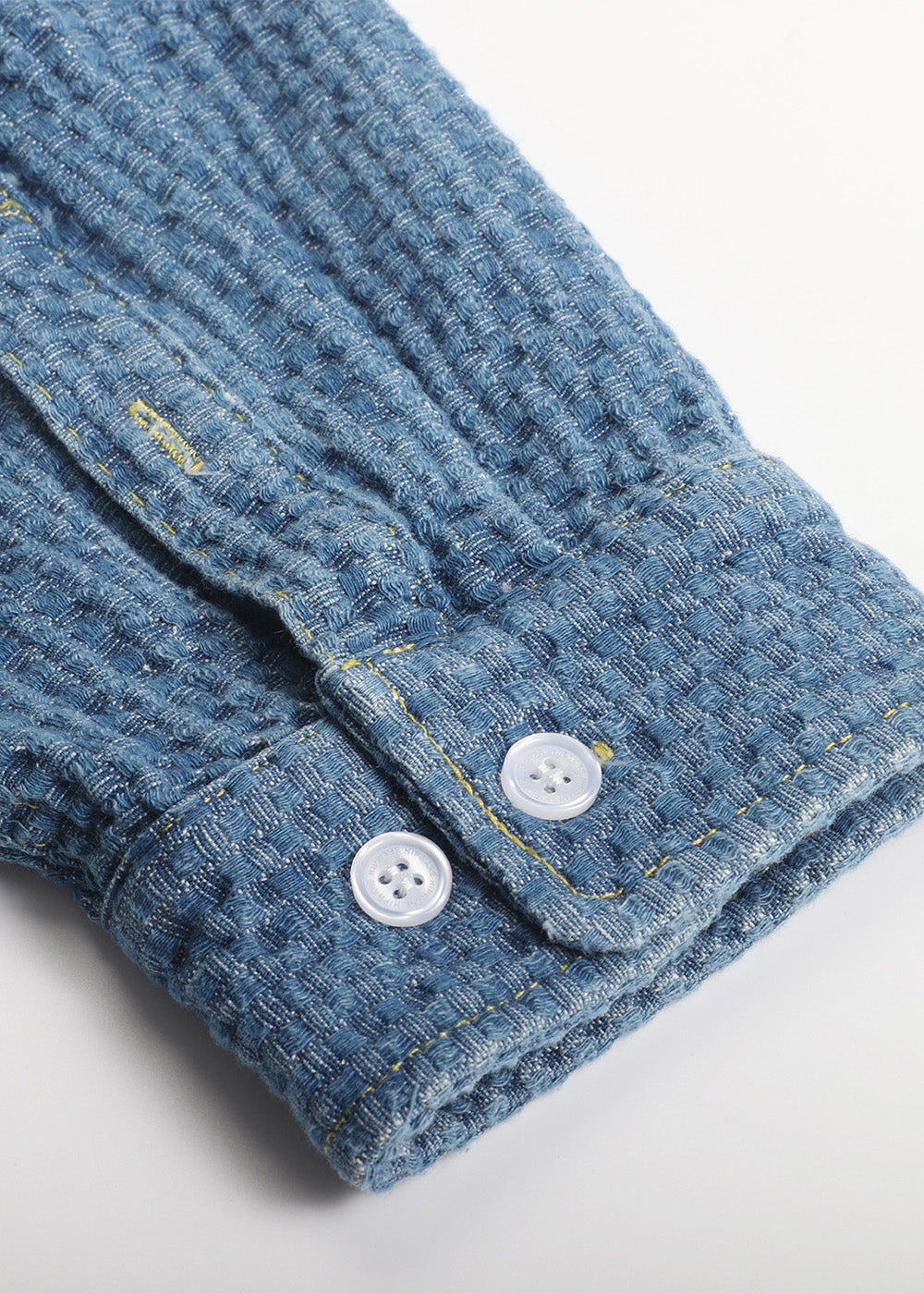 Woven Textured Indigo Denim Top
